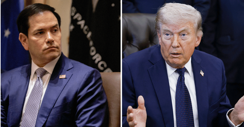Split photo of Marco Rubio and Donald Trump.