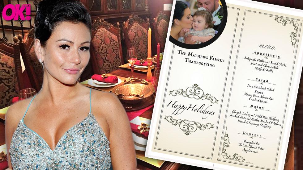 Jenni jwoww farley thanksgiving menu