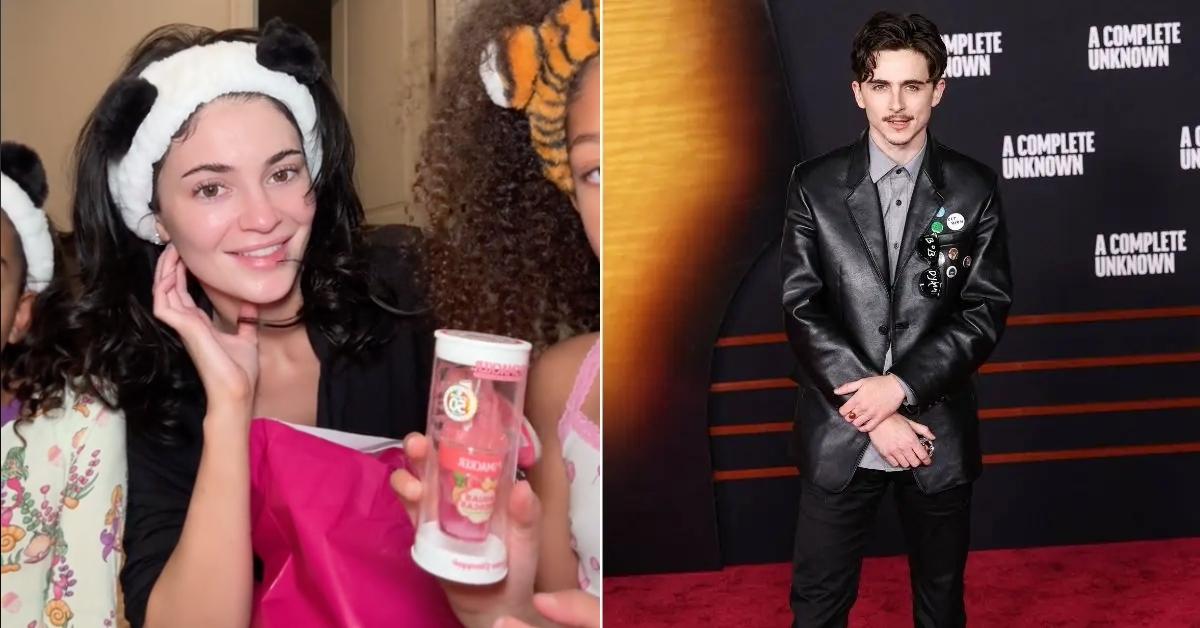 Composite photo of Kylie Jenner and Timothee Chalamet