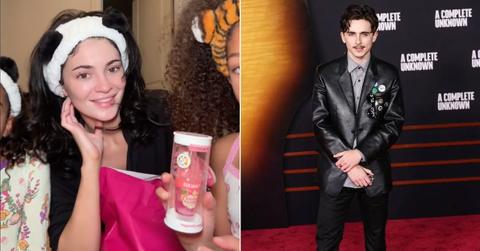 Composite photo of Kylie Jenner and Timothee Chalamet