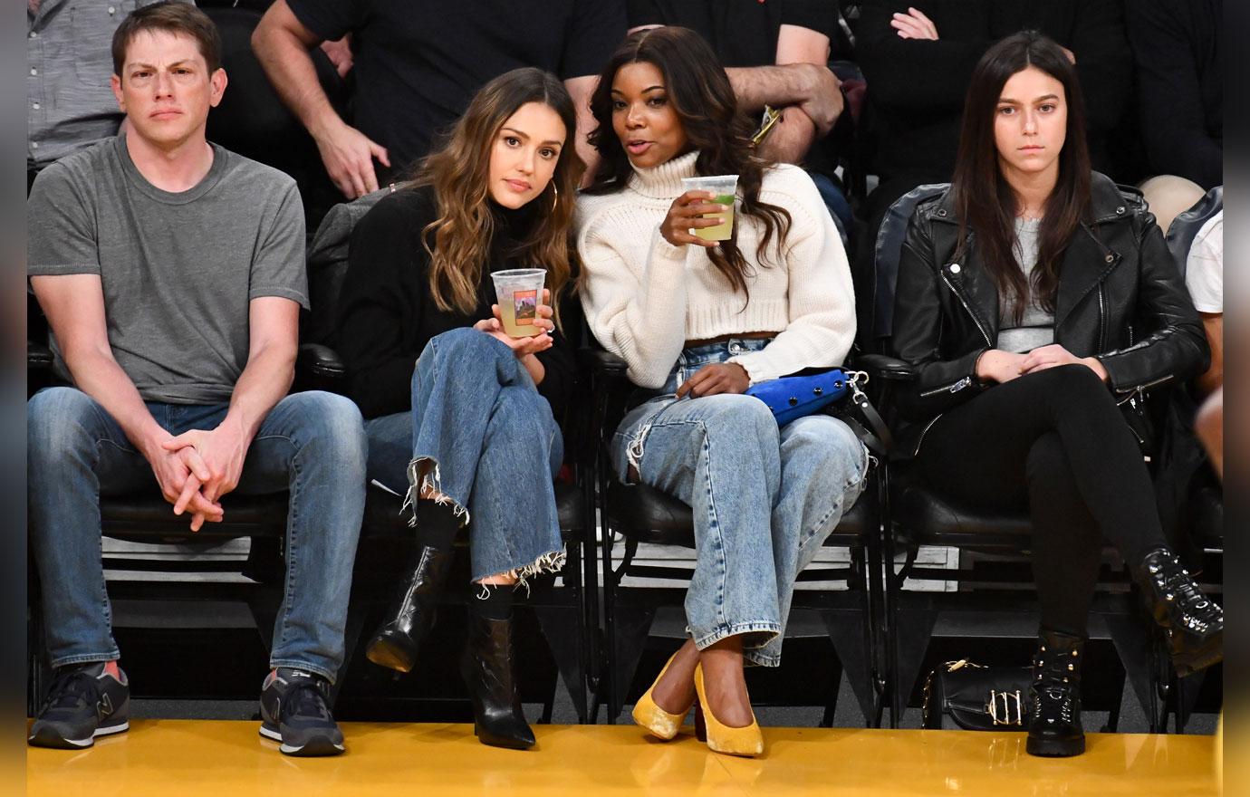 Gabrielle Union Jessica Alba BBall Game 4