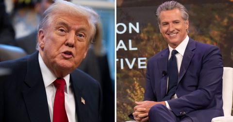 split photo of donald trump and gavin newsom
