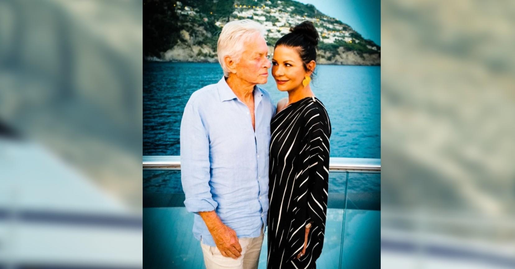 Photo of Catherine Zeta Jones and Michael Douglas. 