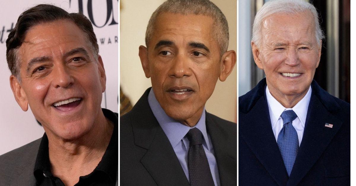 photo of George Clooney, Barack Obama and Joe Biden