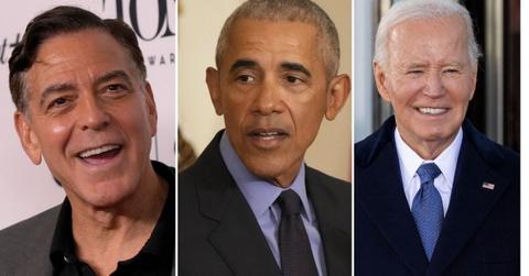 photo of George Clooney, Barack Obama and Joe Biden