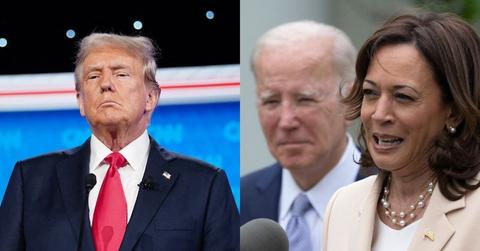 donald trump caught talking joe biden kamala harris