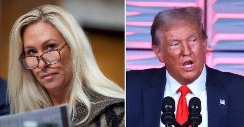 marjorie taylor greene mocked trying hug donald trump cringe pp