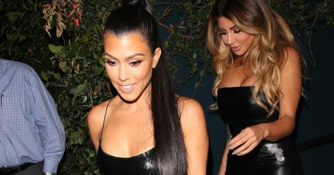 Kourtney Kardashian Larsa Pippen Black Sexy Mini Dress Legs Photos hero