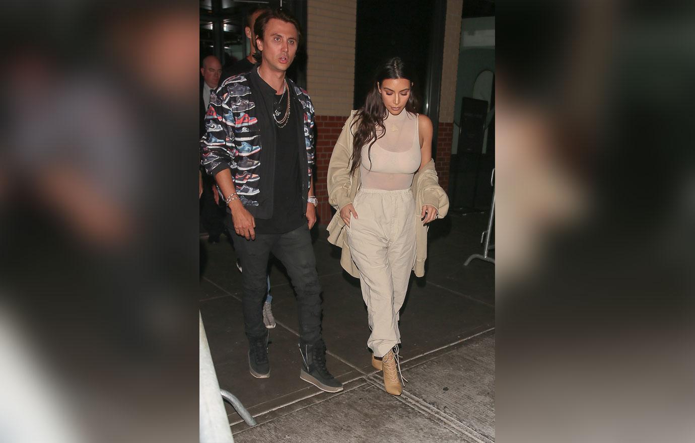 Kim Kardashian exits Samsung pop up event with Jonathan Cheban