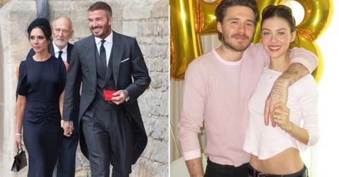 Split Photo of David and Victoria Beckham & Brooklyn Beckham and Nicola Peltz