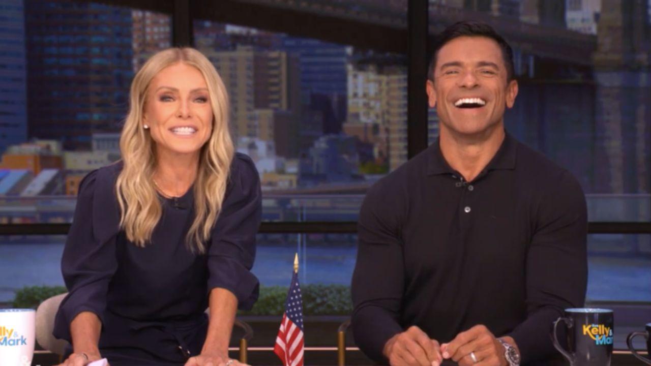 Image of Mark Consuelos continued to tease Kelly Ripa as she shook her head. 
