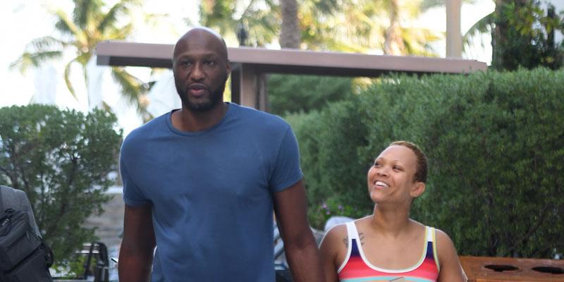 Lamar Odom And Sabrina Parr Walking In Miami Engagement