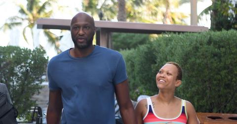 Lamar Odom And Sabrina Parr Walking In Miami Engagement