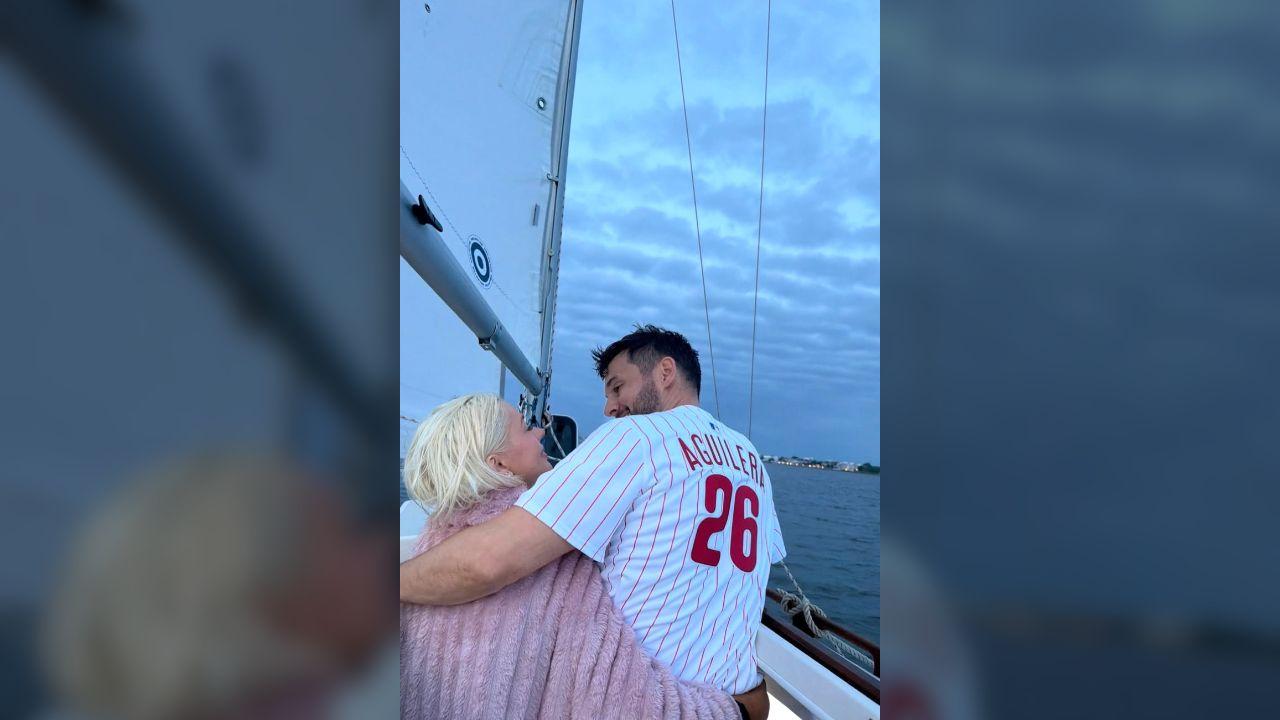 Photo of Aguilera's fiancé Matthew Rutler is her biggest fan.