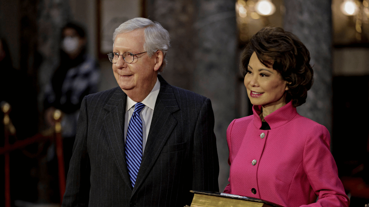 photo of Elaine Chao's upload made no mention of Mitch McConnell's health.