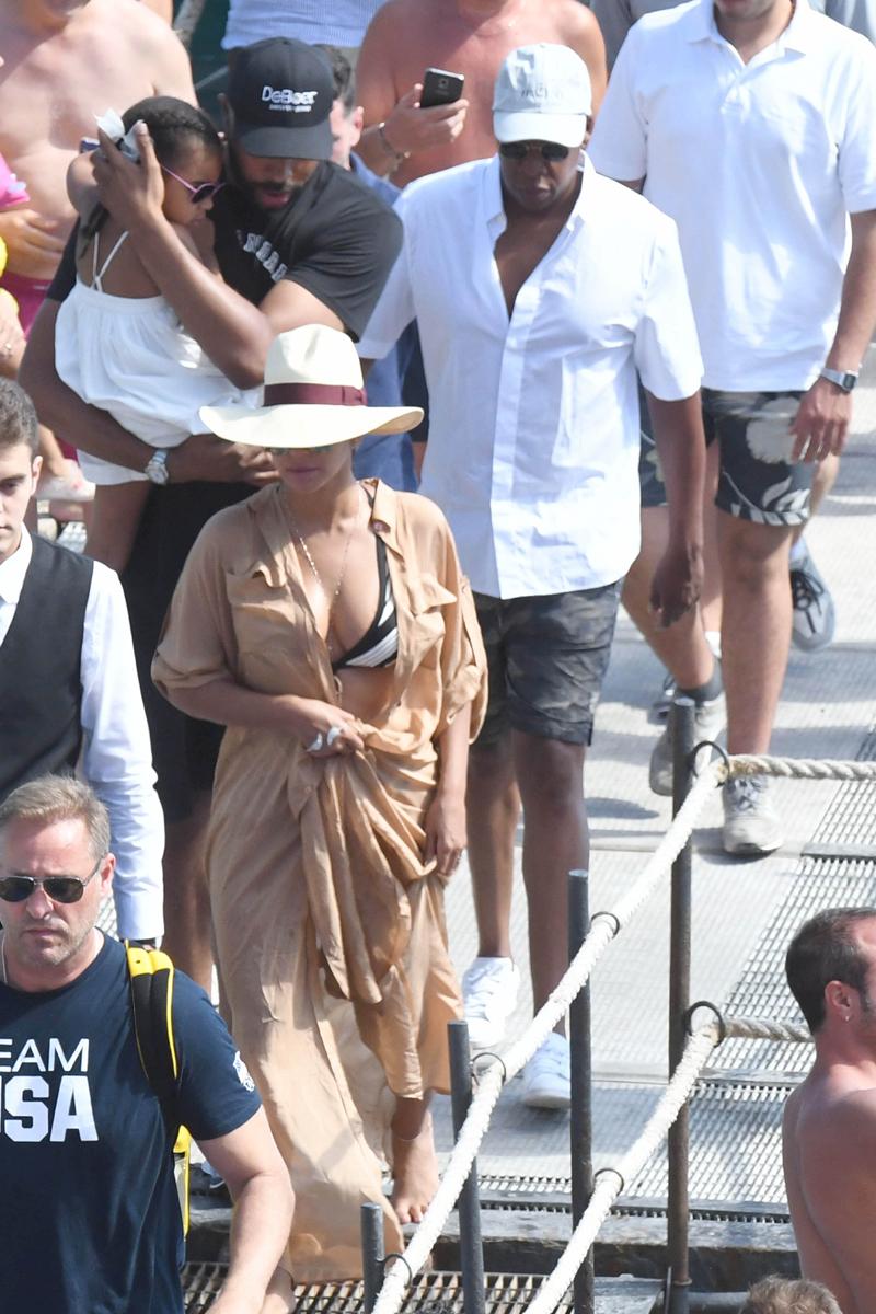 Beyonce and Jay Z enjoy family time with daughter Blue Ivy on a boat in Italy