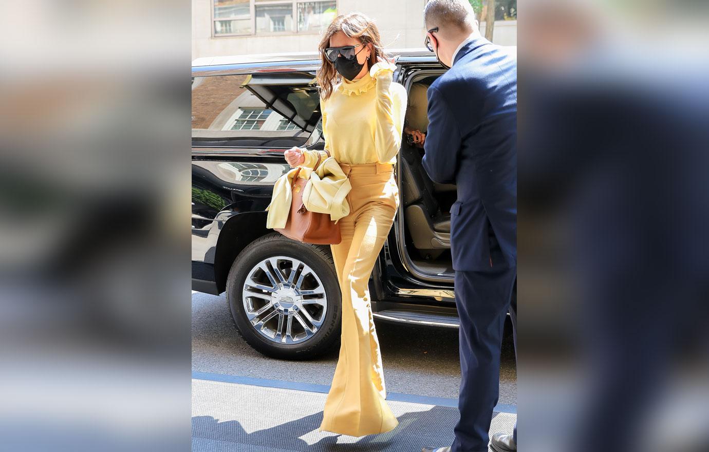 victoria beckham seen arriving back at their hotel in nyc