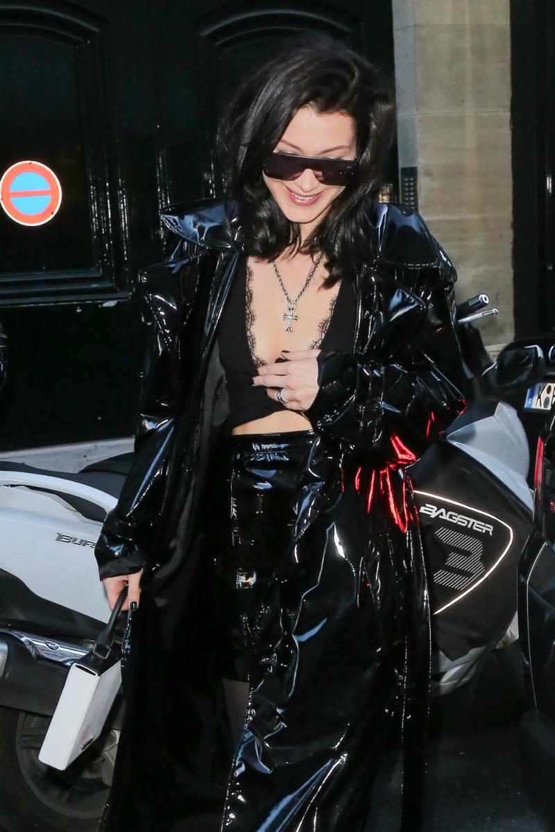 Bella hadid leather paris fashion 4