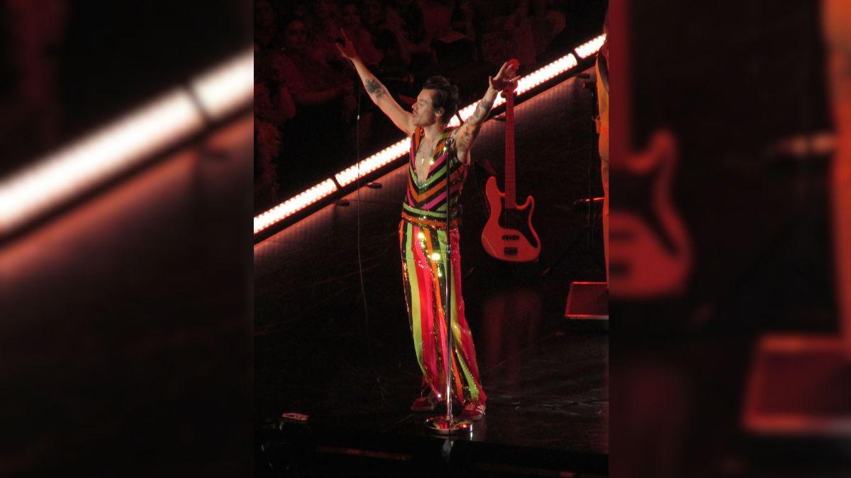 Image of Many fans present at the show thought Harry Styles collapsing on stage was part of his act.