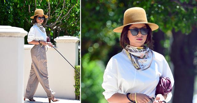 kat graham channels diane keaton while walking dog