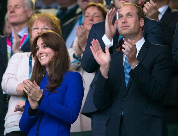 The Duke and Duchess of Cambridge and Prince Harry attend the Rugby World Cup