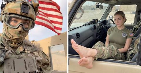 split photo of an ai-generated maga 'soldier'