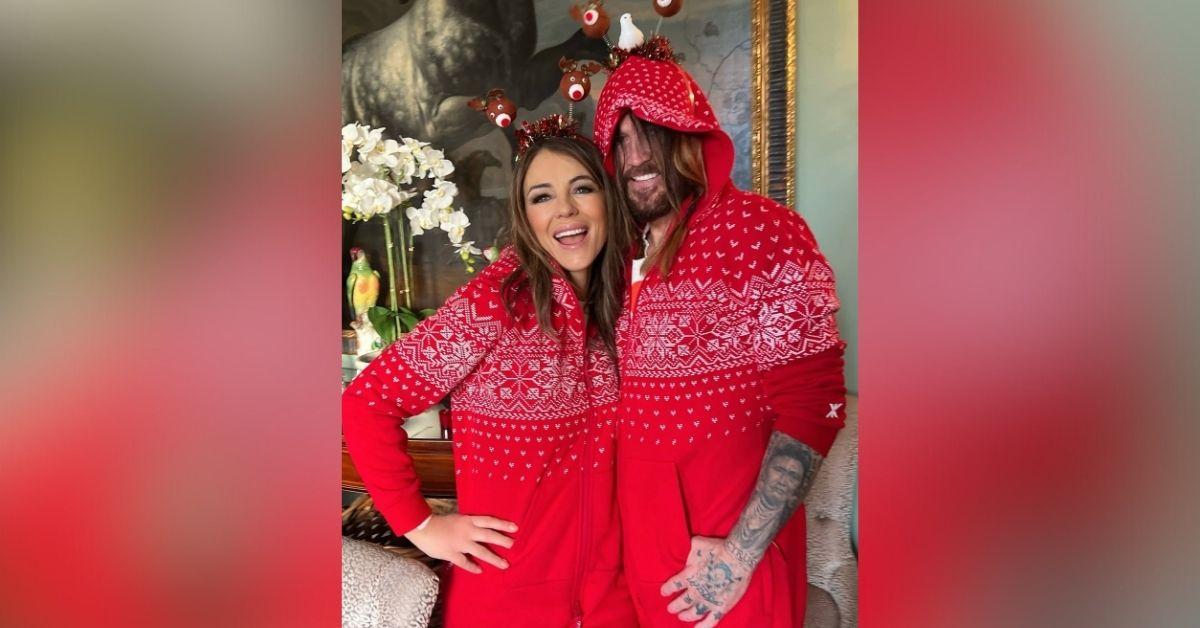 image of Elizabeth Hurley also celebrated Christmas with boyfriend Billy Ray Cyrus.