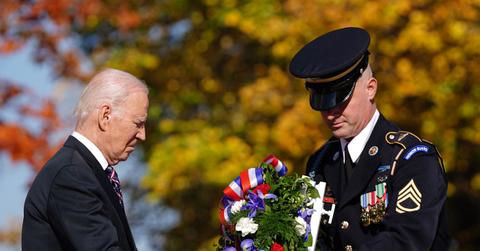 joe biden confused wreath veterans day