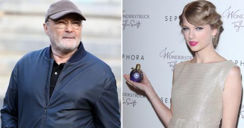 Split photo of Phil Collins and Taylor Swift