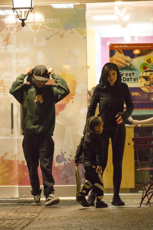 Kylie Jenner and Tyga make out in front of children at Color Me Mine