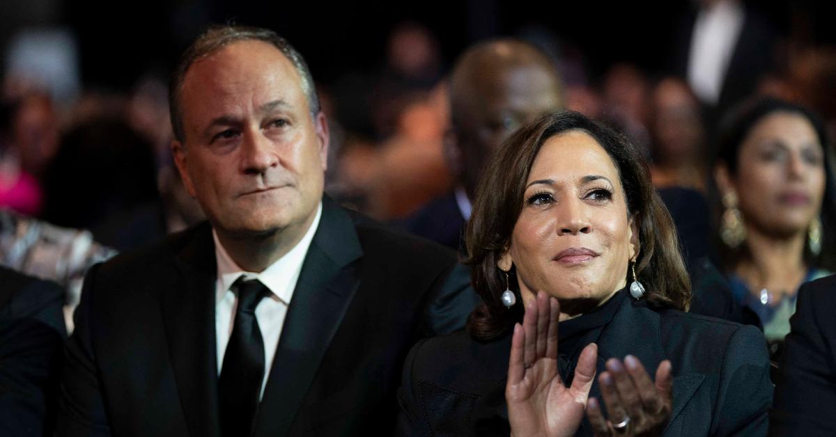 Photo of Doug Emhoff and Kamala Harris.