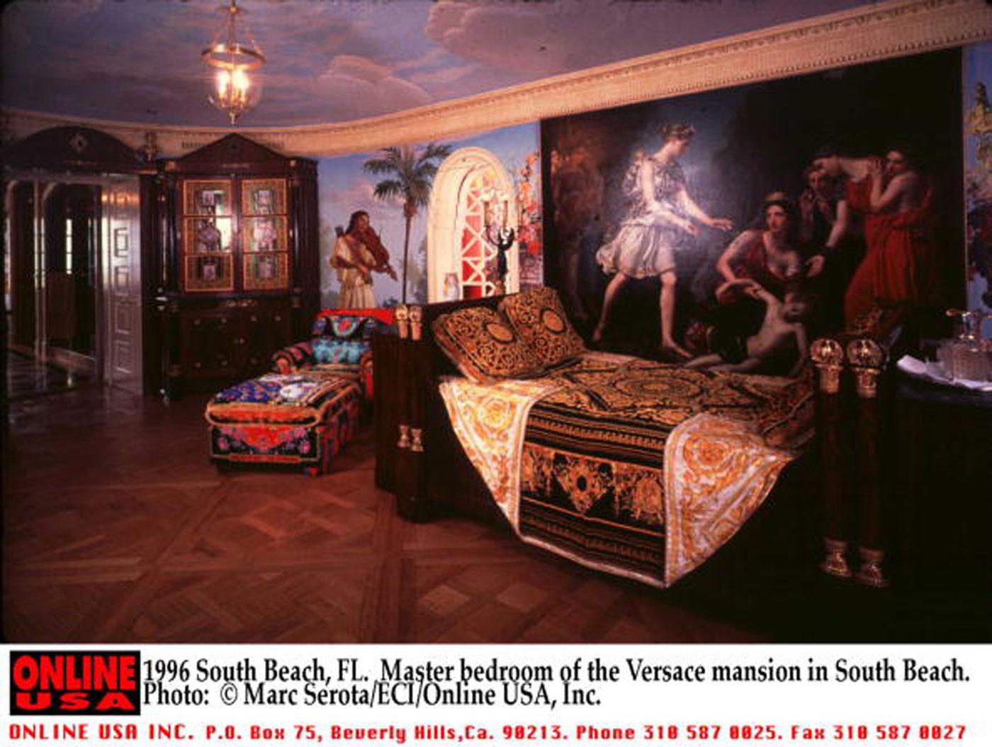 South Beach Fl Master Bedroom Of The Versace Mansion In South Beach