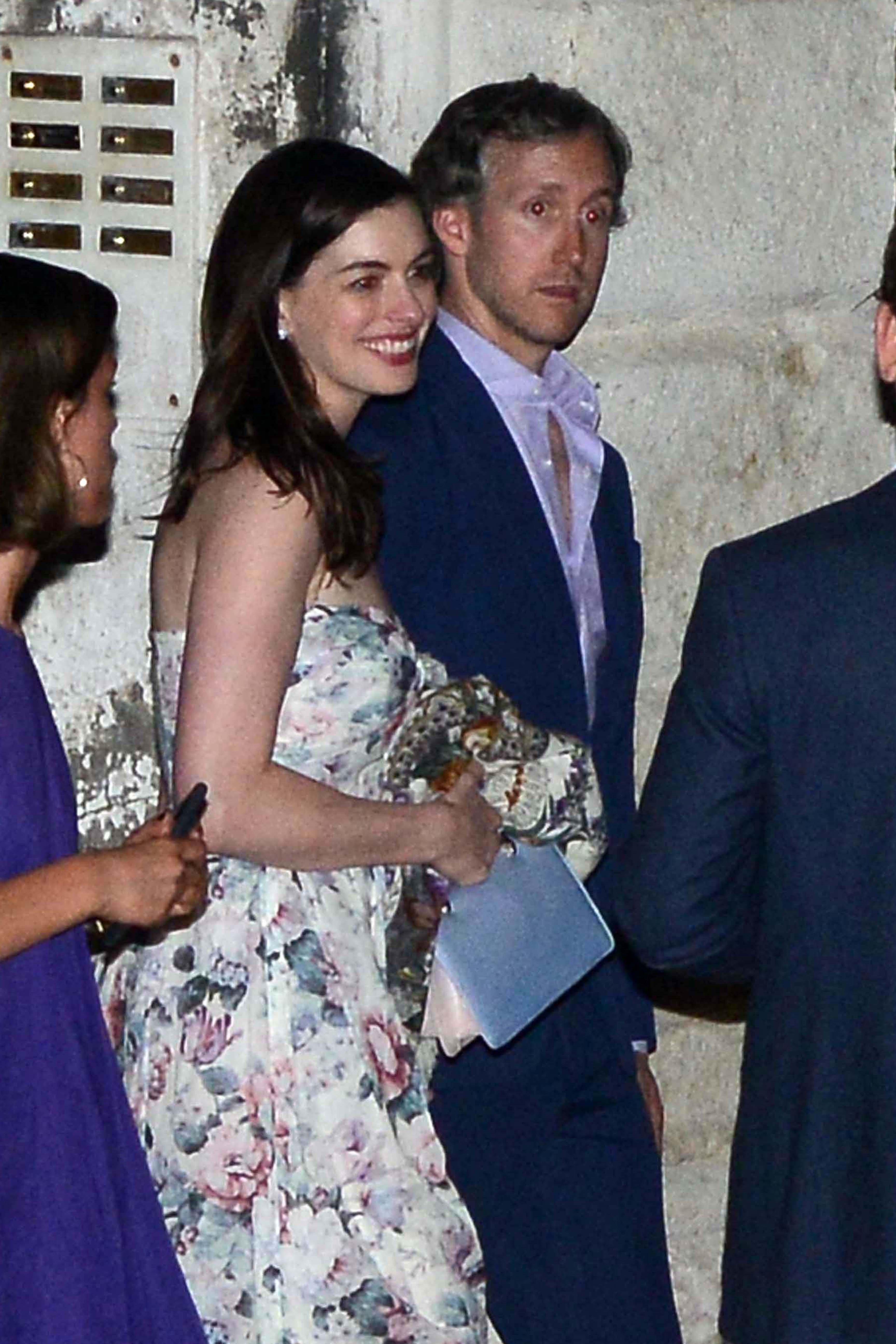 Guests leaving Jessica Chastain and Gian Luca Passi de Preposulo&#8217;s pre wedding party in Venice