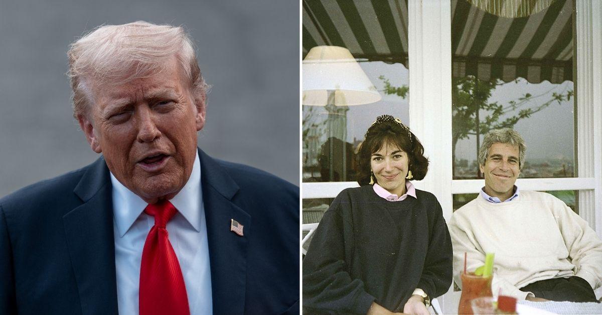 photo of Donald Trump, Ghislaine Maxwell and Jeffrey Epstein