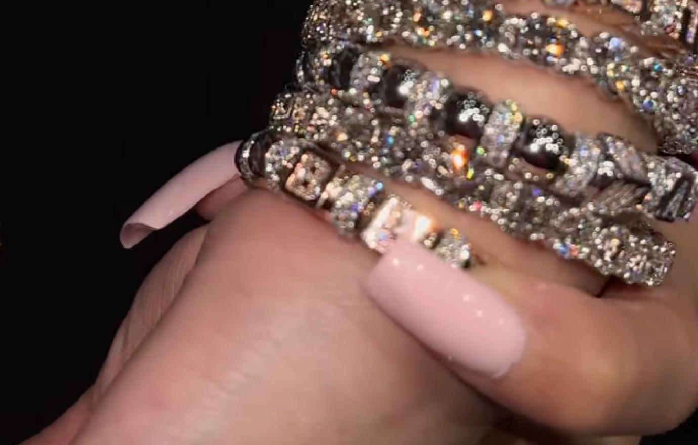 cardi b glimpse baby moniker showing off diamond bracelets watch