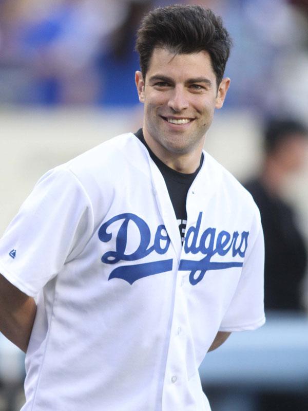 Max Greenfield at the Dodgers game