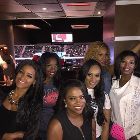 Claudia Jordan And Castmate Kandi Burruss Attend Atlanta Hawks ...