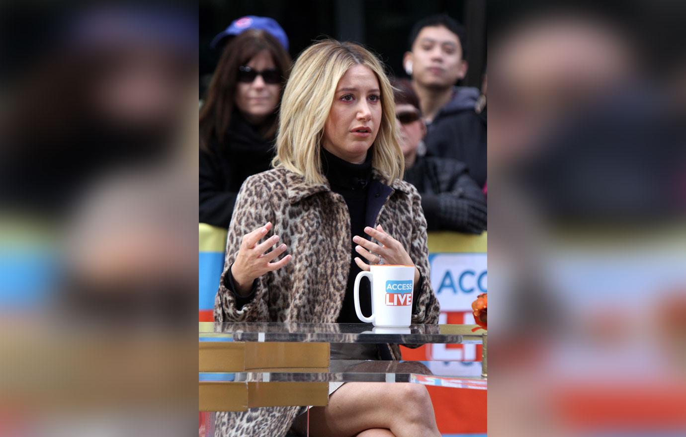 Ashley tisdale tearfully speaking at access hollywood