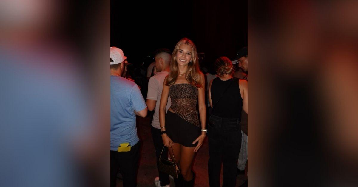 image of Kai Trump showed off her stylish side during a recent night out while wearing a leopard-print minidress and knee-high boots.