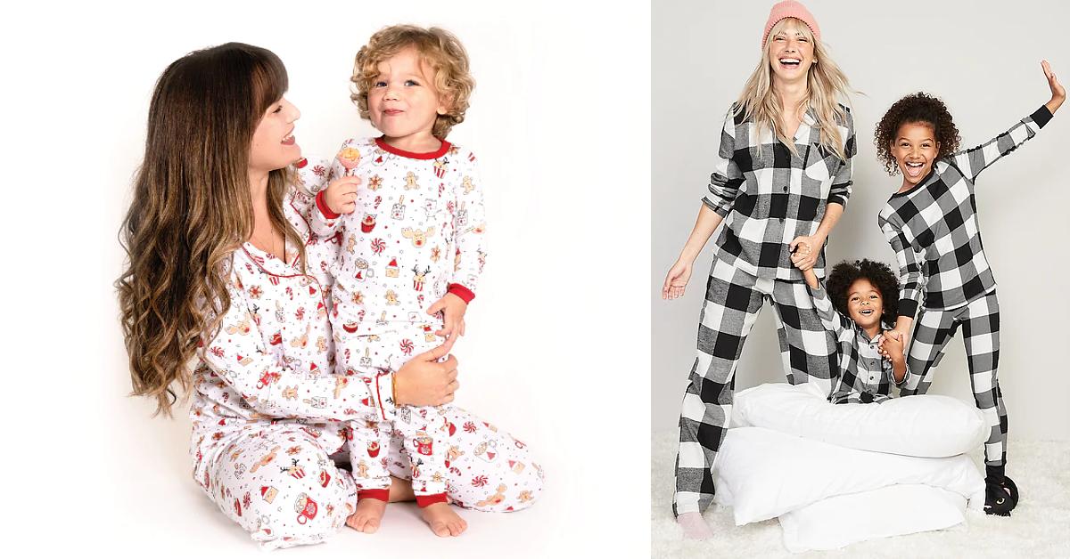 Blue and White Christmas Pajamas for Family, 2023 New Christmas Matching  Family Pajamas Sets Xmas Pjs Buffalo Plaid Sleepwear