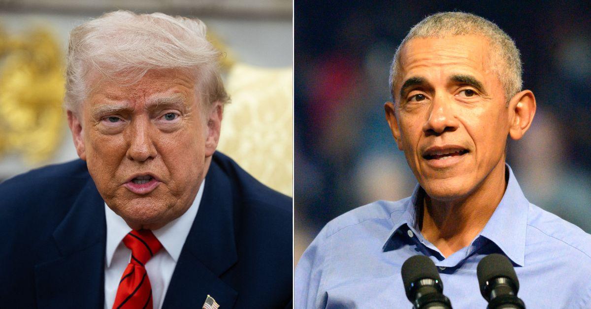 Composite photo of Donald Trump and Barack Obama