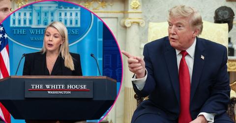 Composite photo of Karoline Leavitt and Donald Trump.