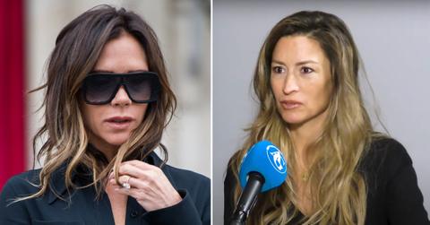 Photo of Victoria Beckham; picture of Rebecca Loos.