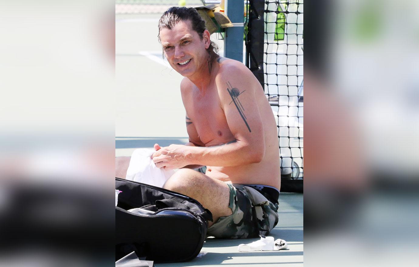 gavin rossdale sweating tennis ex gwen stefani wedding blake shelton ok