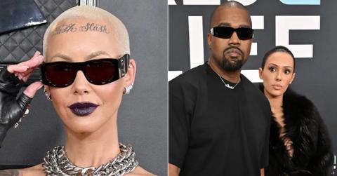 Photo of Amber Rose; picture of Kanye West and Bianca Censori.