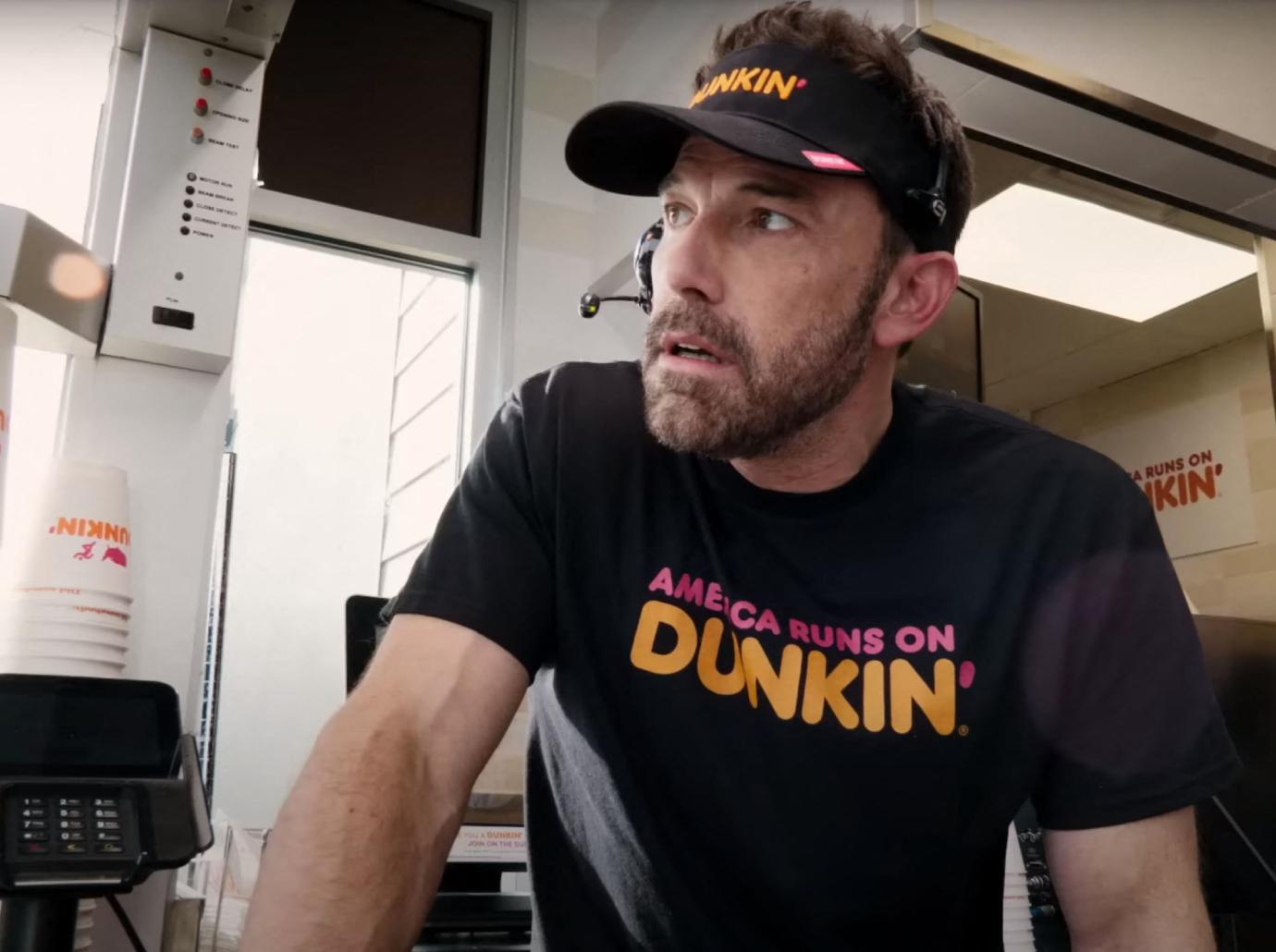 ben affleck dunkin donuts viral clumsy  commercial