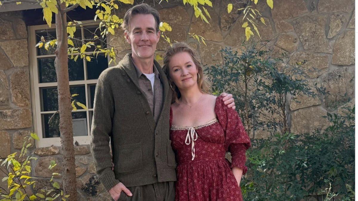 image of James van der beek and wife