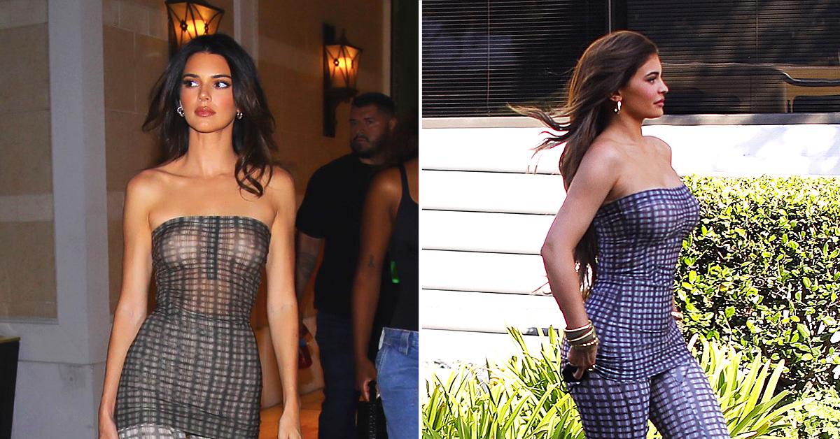 kendall vs kylie jenner charlotte knowles sheer check print fashion style wore it bestjpg