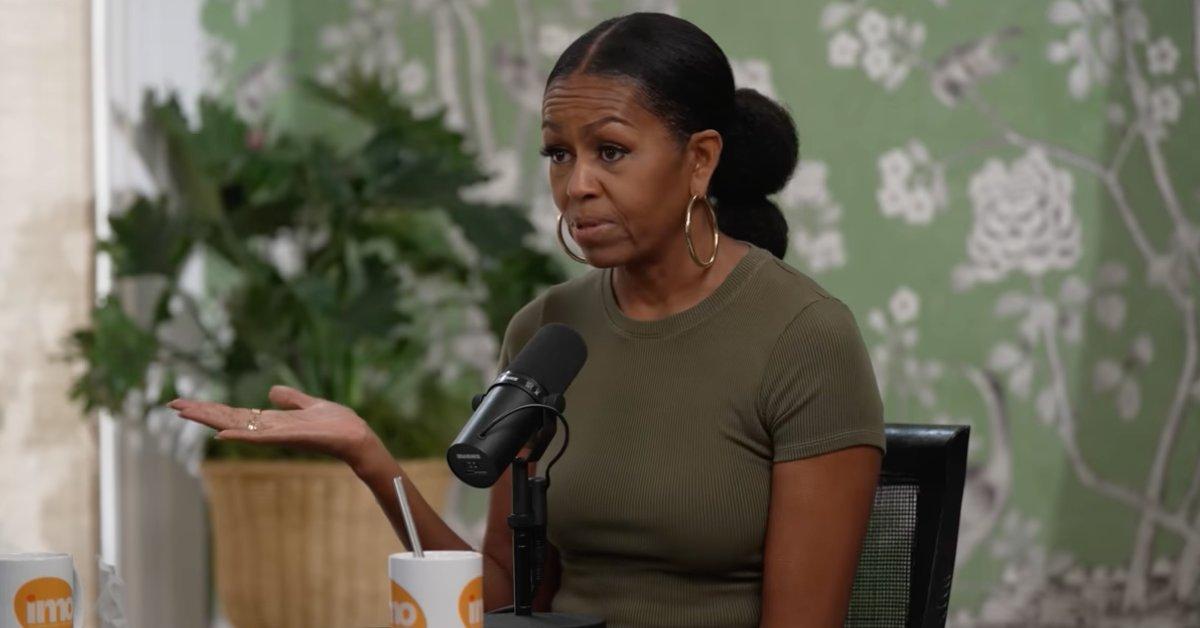Photo of the former first lady admitted she was attracted to Barack's voice.