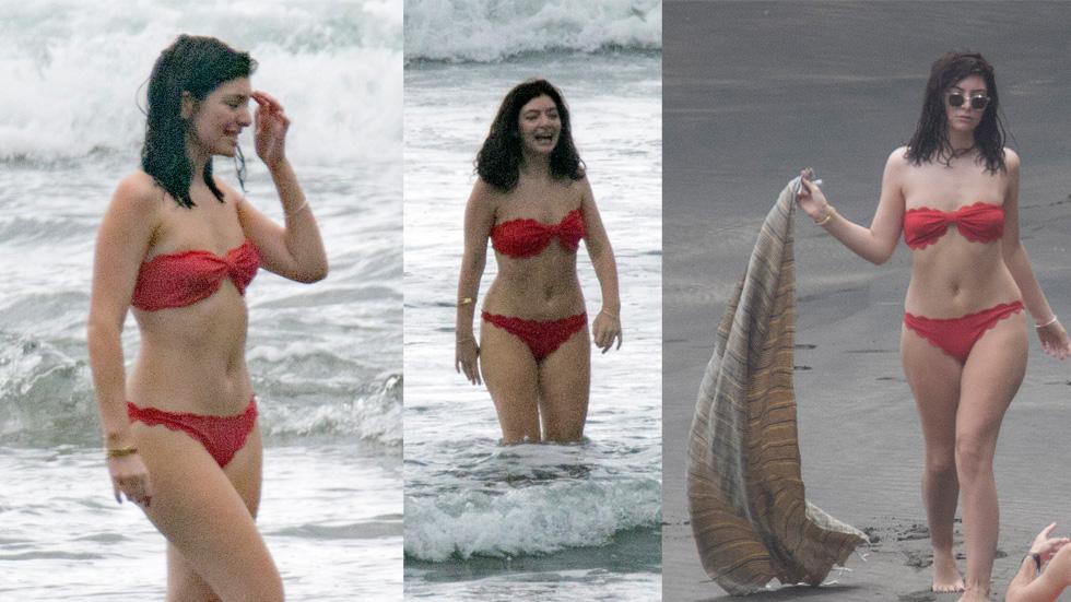 Lorde Sizzles In Red Hot Bikini And Gets Flirty With Male Pal.